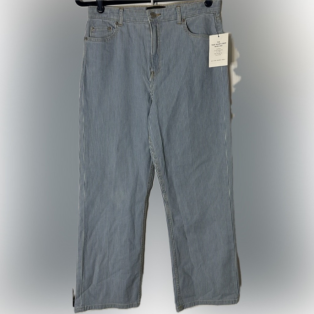 New light blue jean with white stripes